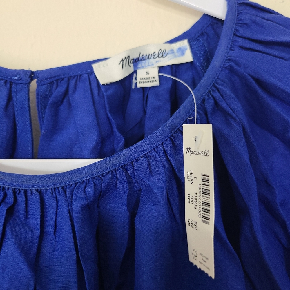 NWT $118 Madewell Shirred Puff-Sleeve Top in Cotton-Silk Voile Womens Size Small - Picture 11 of 11